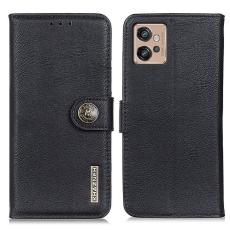 KHAZNEH KHAZNEH Motorola Moto G32 Fodral L&auml;der Svart - Teknikhallen.se