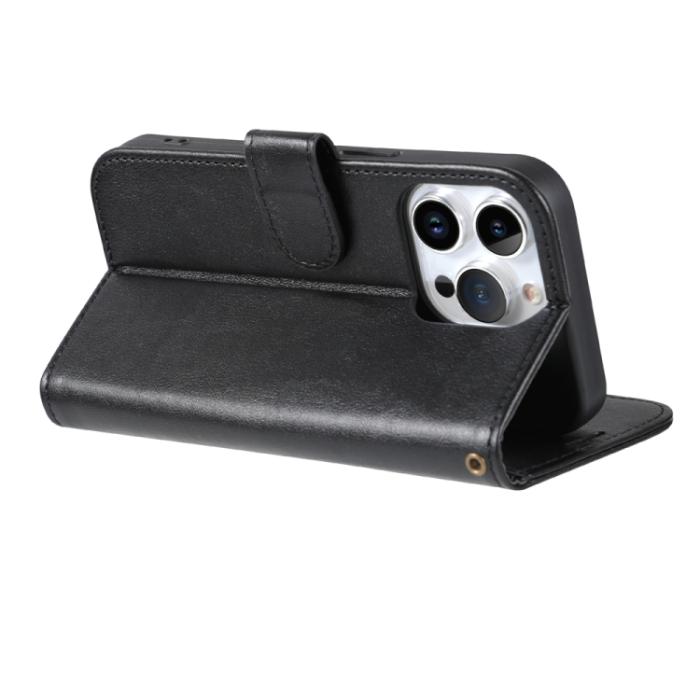 Bild 5, AZNS AZNS iPhone 15 Pro Fodral Läder Svart - Teknikhallen.se