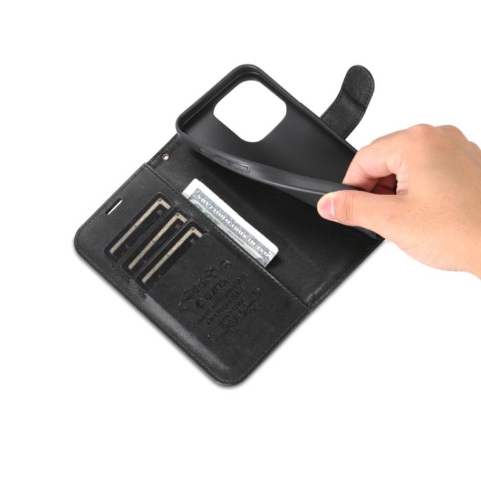 Bild 6, AZNS AZNS iPhone 15 Pro Fodral Läder Svart - Teknikhallen.se