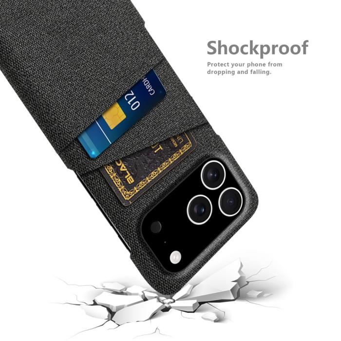 Bild 4,  iPhone 17 Pro Skal Med Kortfack Tygbelagt Svart - Teknikhallen.se