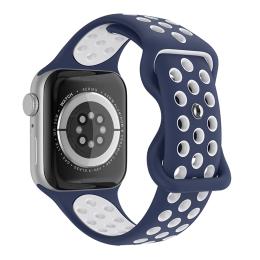 ColorPop Sportarmband Dual-Color Apple Watch 42/44/45/49 mm (S/M) Blå/Vit - Teknikhallen.se