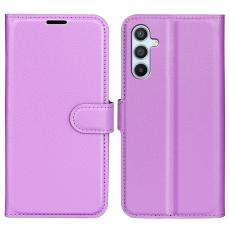  Samsung Galaxy A54 5G Fodral Litchi L&auml;der Lila - Teknikhallen.se