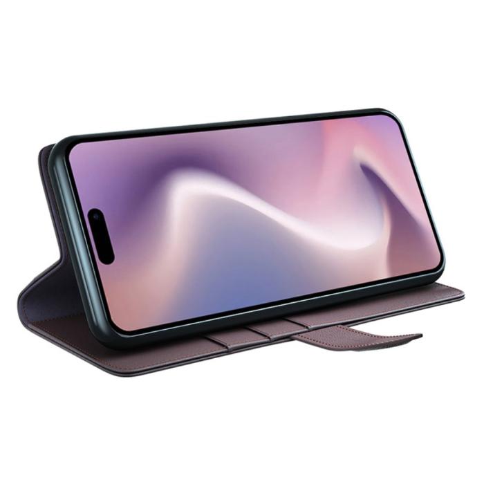 Bild 3,  iPhone 16 Pro Max Fodral Äkta Läder Brun - Teknikhallen.se