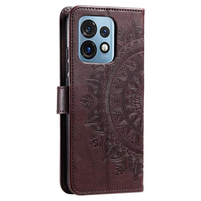 Bild 5,  Motorola Edge 40 Pro 5G Fodral Mandala Läder Brun - Teknikhallen.se
