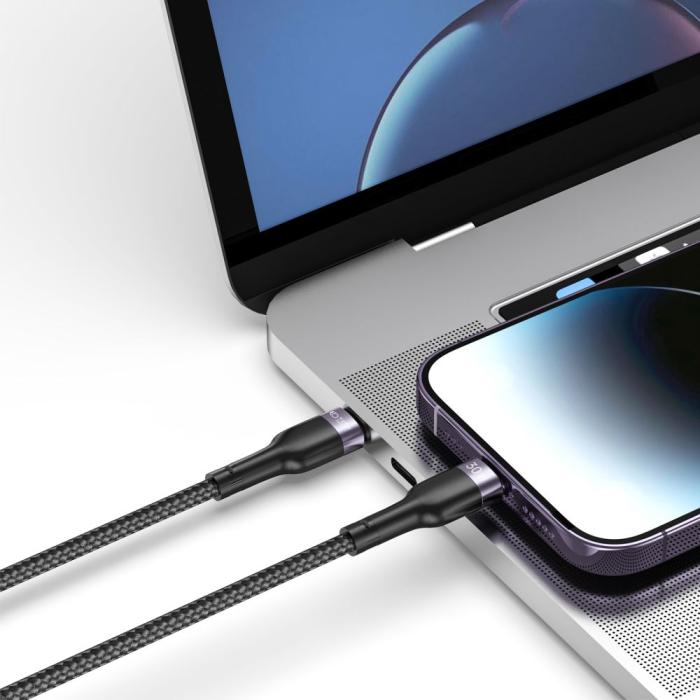 Bild 3, Tech-Protect Tech-Protect 25 cm 30W 3A USB-C - Lightning UltraBoost Laddkabel Svart - Teknikhallen.se