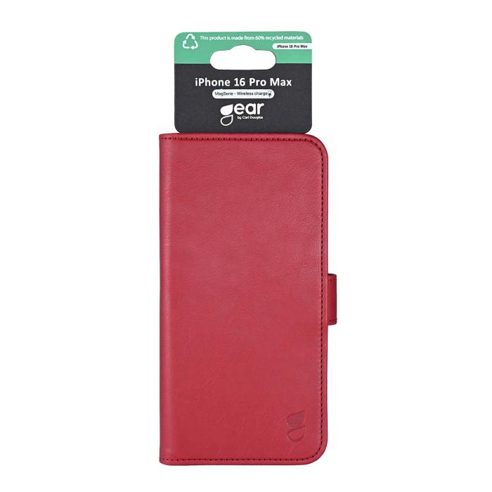 Bild 5, Gear Gear iPhone 16 Pro Max Fodral MagSeries Läder Deep Red - Teknikhallen.se