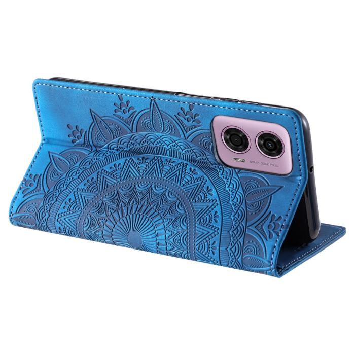 Bild 3,  Motorola Moto G04 4G/G24 4G Fodral Filp Mandala Blå - Teknikhallen.se