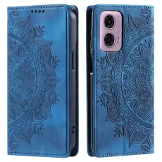  Motorola Moto G04 4G/G24 4G Fodral Filp Mandala Bl&aring; - Teknikhallen.se