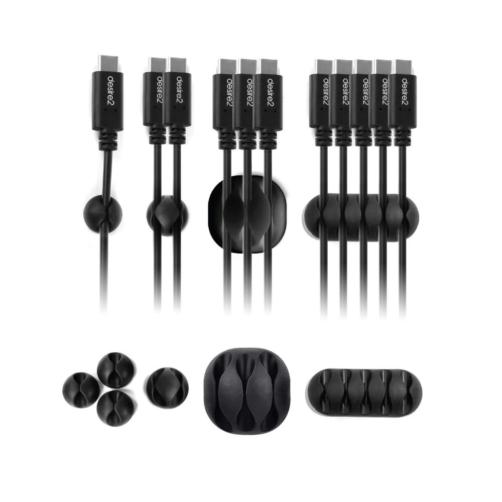 DESIRE2 DESIRE2 Kabelclips Tidy 10-pack Svart - Teknikhallen.se
