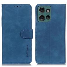 KHAZNEH KHAZNEH Motorola Edge 50 Neo Fodral Retro L&auml;der Bl&aring; - Teknikhallen.se
