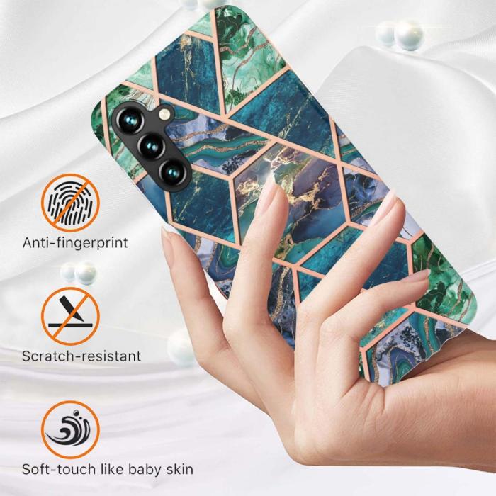 Bild 2,  Samsung Galaxy A14 4G/5G Skal Marmor Blå/Grön - Teknikhallen.se
