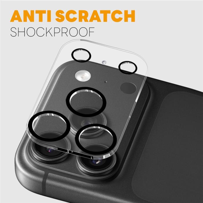 Bild 3, NORTHJO NORTHJO iPhone 18 Pro Max 2-PACK Linsskydd Svarta Ringar - Teknikhallen.se