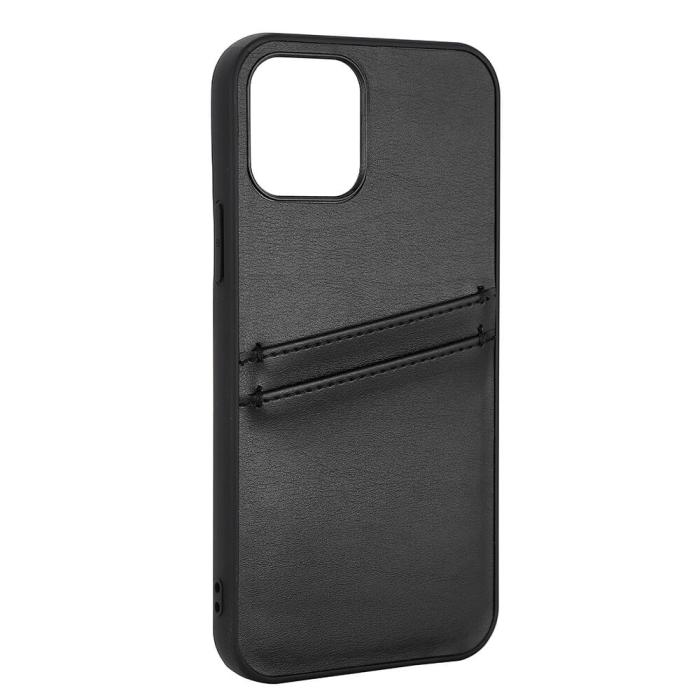Bild 3, Buffalo Buffalo iPhone 12 / 12 Pro Skal Läder Med 2 Kortfack Svart - Teknikhallen.se