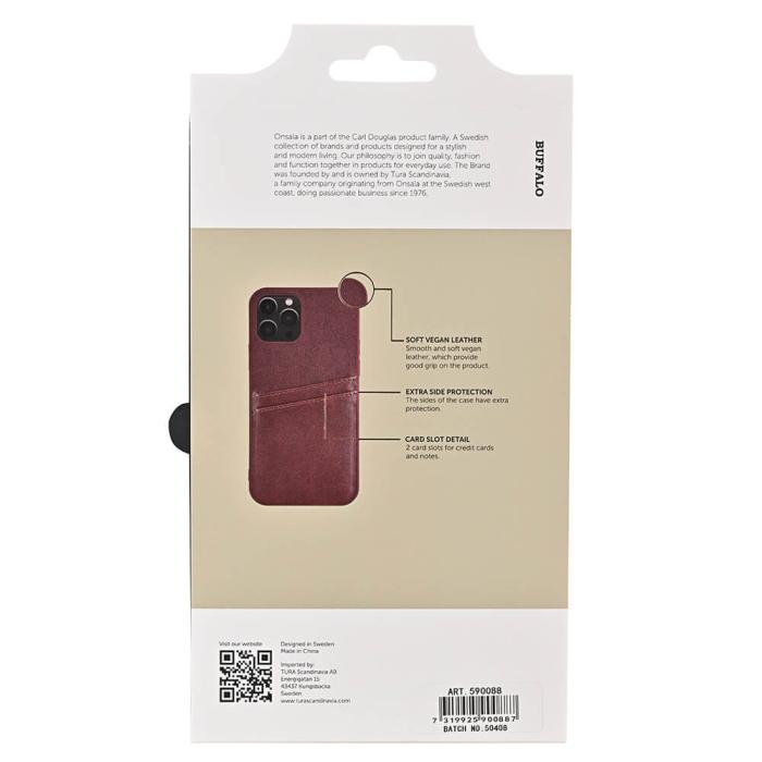 Bild 4, Buffalo Buffalo iPhone 12 / 12 Pro Skal Läder Med 2 Kortfack Brun - Teknikhallen.se