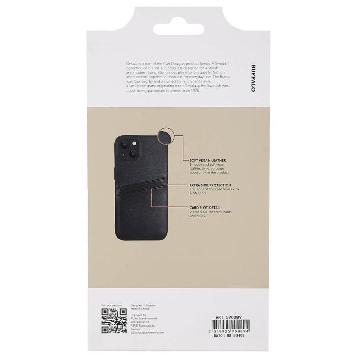 Bild 4, Buffalo Buffalo iPhone 13 Skal Läder Med 2 Kortfack Svart - Teknikhallen.se