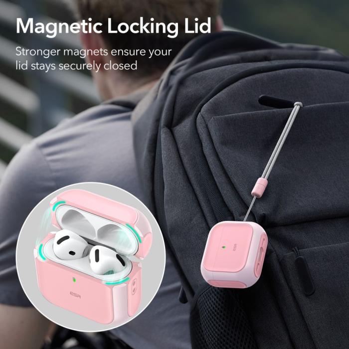 Bild 2, ESR ESR AirPods 4 Skal MagSafe Orbit HaloLock Rosa - Teknikhallen.se
