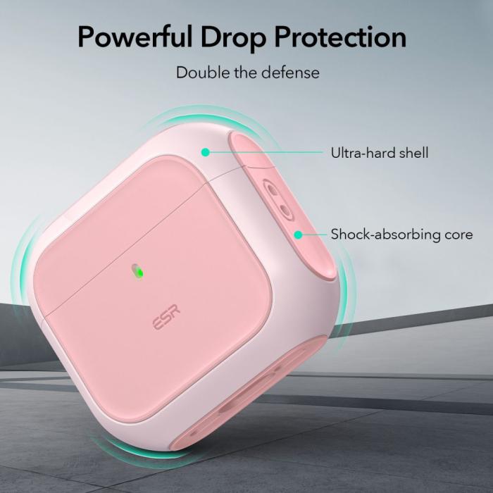 Bild 4, ESR ESR AirPods 4 Skal MagSafe Orbit HaloLock Rosa - Teknikhallen.se
