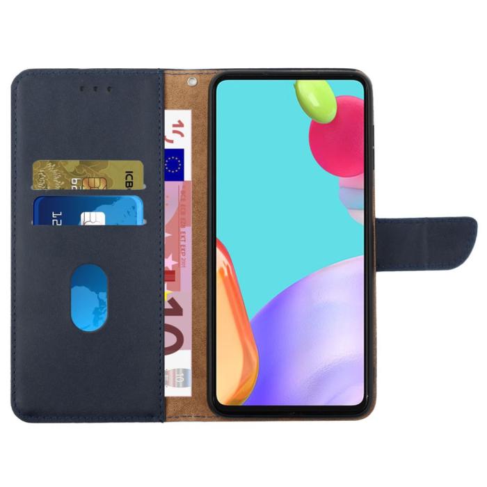 Bild 2,  Motorola Moto G54 5G Fodral Äkta Läder Blå - Teknikhallen.se