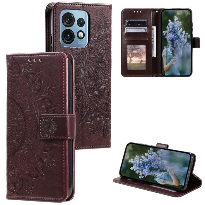 Bild 6,  Motorola Edge 40 Pro 5G Fodral Mandala Läder Brun - Teknikhallen.se