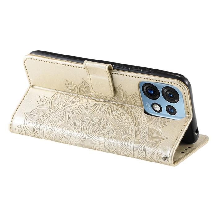 Bild 4,  Motorola Edge 40 Pro 5G Fodral Mandala Läder Guld - Teknikhallen.se