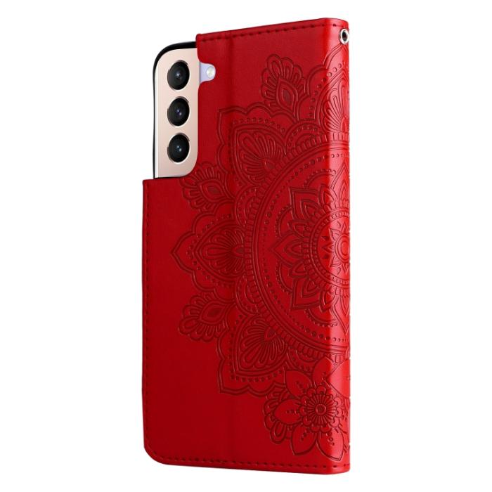 Bild 3,  Samsung Galaxy S22 Fodral Mandala Blomma Röd - Teknikhallen.se