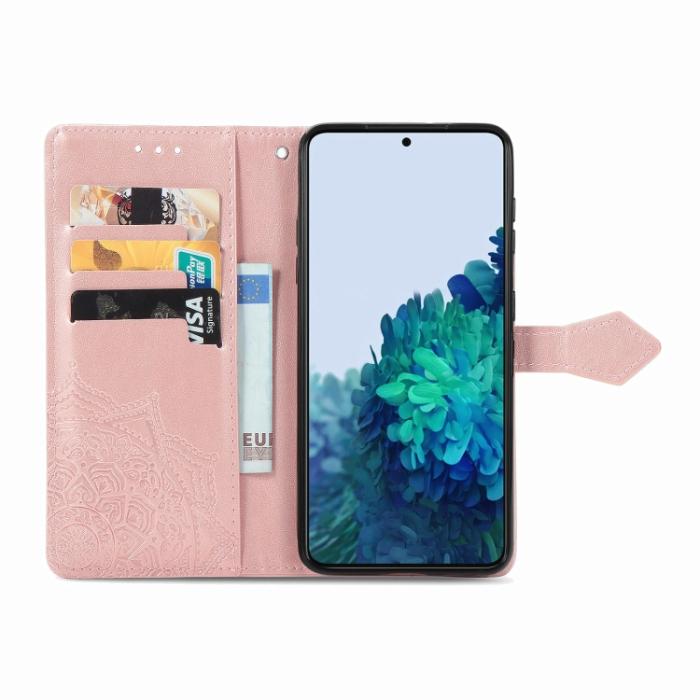 Bild 3,  Samsung Galaxy S22 Fodral Mandala Läder Roséguld - Teknikhallen.se