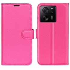  Xiaomi 13T / 13T Pro Fodral Litchi L&auml;der Rosa - Teknikhallen.se