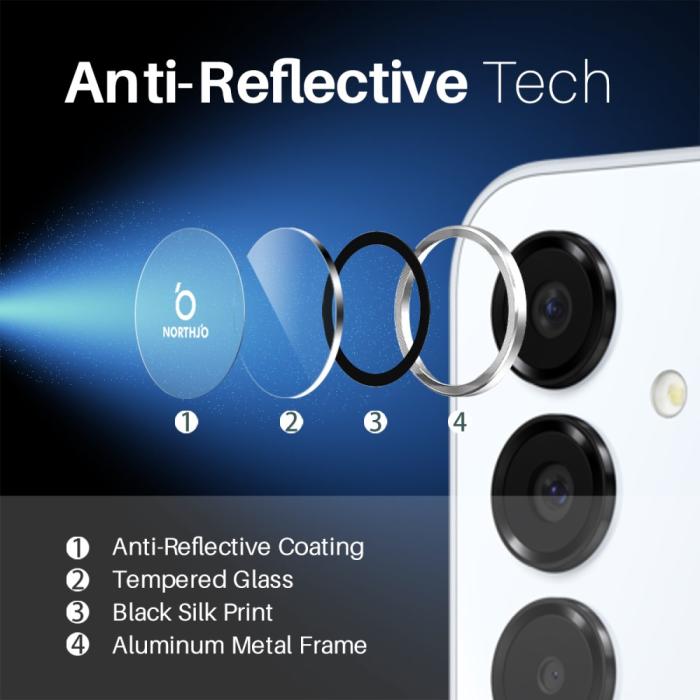 Bild 4, NORTHJO NORTHJO Samsung Galaxy A16 Linsskydd Härdat Glas Silver - Teknikhallen.se