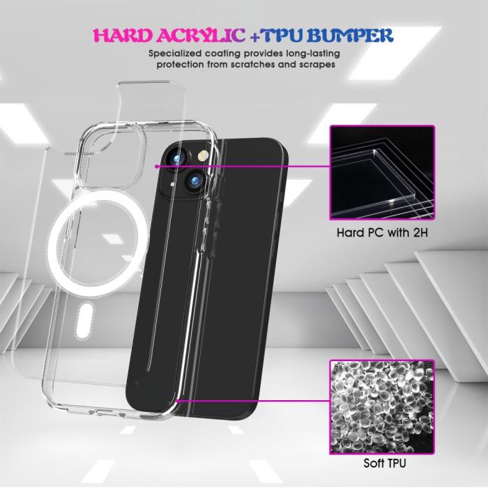 Bild 4,  iPhone 15 Plus Skal MagSafe Hybrid Transparent - Teknikhallen.se