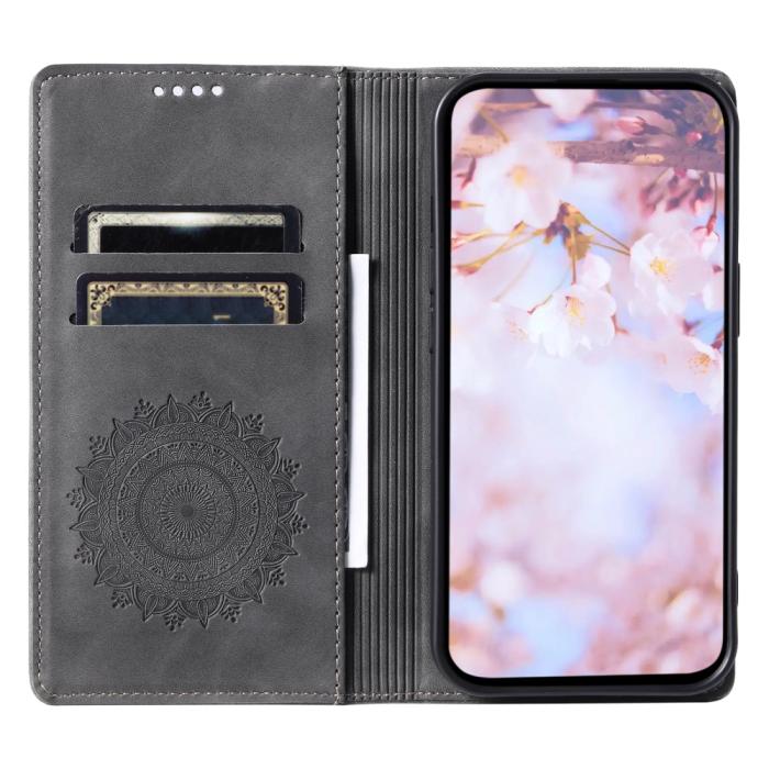 Bild 2,  Motorola Moto G04 4G/G24 4G Fodral Filp Mandala Grå - Teknikhallen.se