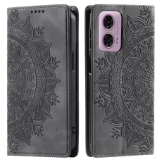  Motorola Moto G04 4G/G24 4G Fodral Filp Mandala Gr&aring; - Teknikhallen.se