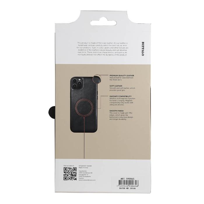 Bild 4, Buffalo Buffalo iPhone 14 Plus Skal MagSeries Läder Svart - Teknikhallen.se