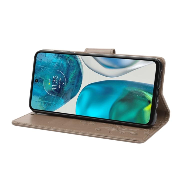 Bild 5,  Motorola Moto G52/G82 Fodral Blommigt Tryck Grå - Teknikhallen.se