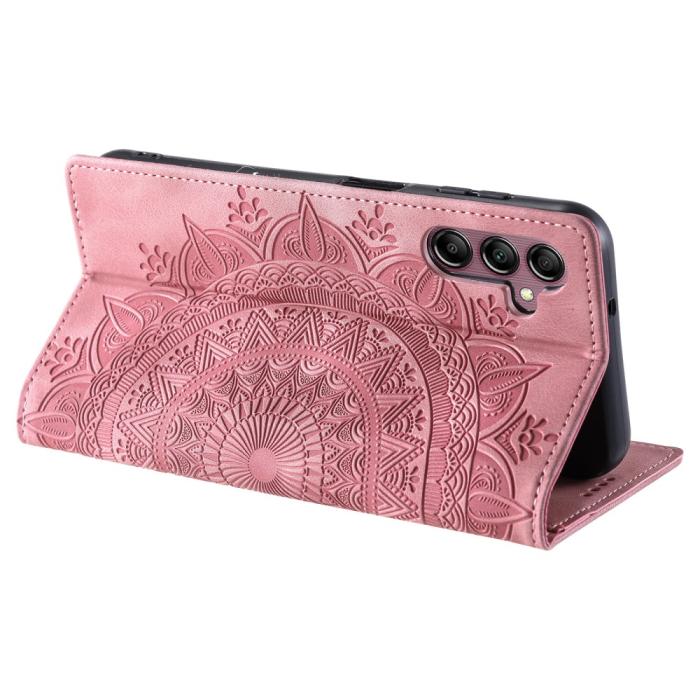 Bild 4,  Samsung Galaxy A25 5G Fodral Flip Mandala Läder Roséguld - Teknikhallen.se