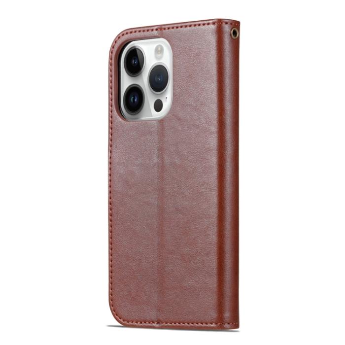 Bild 3, AZNS AZNS iPhone 15 Pro Fodral Läder Brun - Teknikhallen.se
