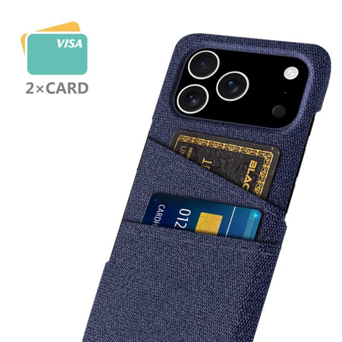 Bild 2,  iPhone 17 Pro Skal Med Kortfack Tygbelagt Blå - Teknikhallen.se
