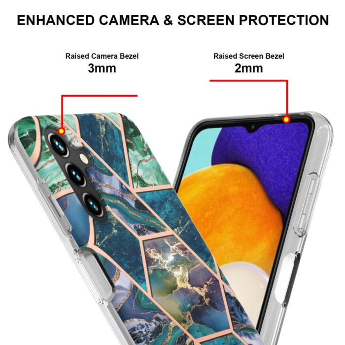 Bild 4,  Samsung Galaxy A14 4G/5G Skal Marmor Blå/Grön - Teknikhallen.se