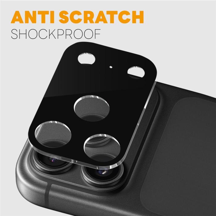 Bild 3, NORTHJO NORTHJO iPhone 18 Pro Max 2-PACK Linsskydd Svart - Teknikhallen.se