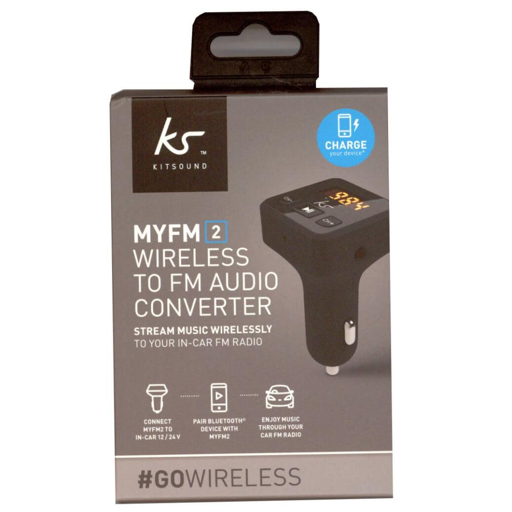 Kitsound Kitsound MYFM2 Bluetooth FM Sändare för Bil Med Mic Svart - Teknikhallen.se