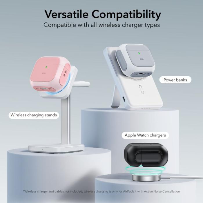 Bild 5, ESR ESR AirPods 4 Skal MagSafe Orbit HaloLock Rosa - Teknikhallen.se