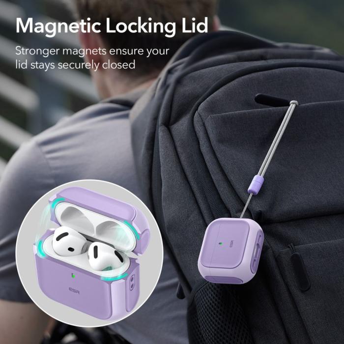 Bild 2, ESR ESR AirPods 4 Skal MagSafe Orbit HaloLock Lila - Teknikhallen.se