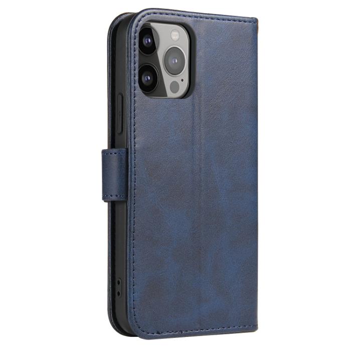 Bild 3,  iPhone 14 Plus Fodral Solid Läder Blå - Teknikhallen.se