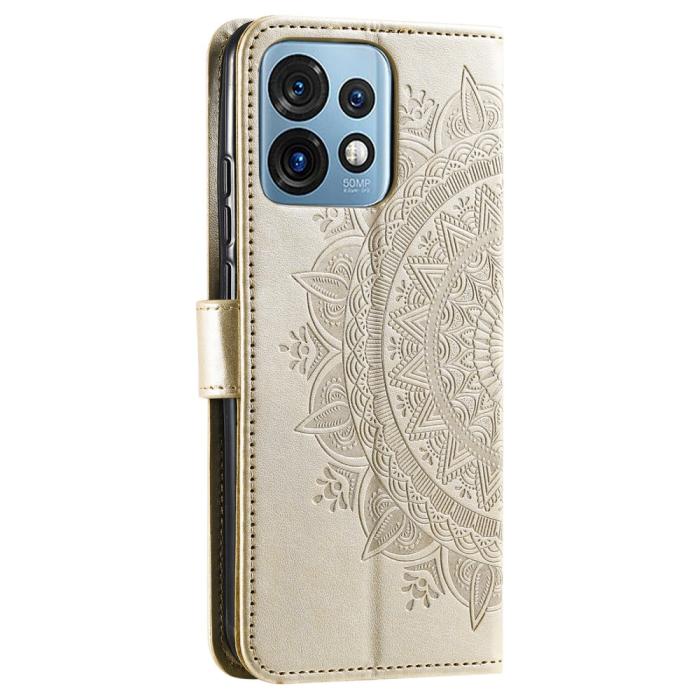 Bild 6,  Motorola Edge 40 Pro 5G Fodral Mandala Läder Guld - Teknikhallen.se