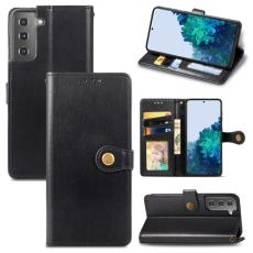  Samsung Galaxy S22 Fodral Solid L&auml;der Magnetisk M&auml;ssing Svart - Teknikhallen.se