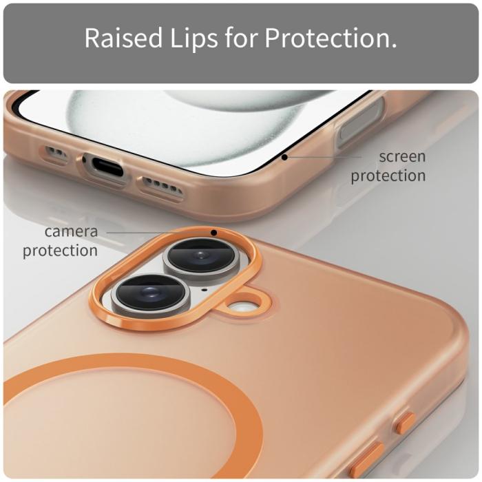 Bild 6,  iPhone 16 Skal MagSafe Slim Matt Orange - Teknikhallen.se