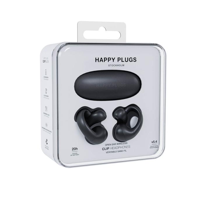 Bild 6, Happy Plugs Happy Plugs In-Ear Hörlurar Clip OWS True-Wireless Svart - Teknikhallen.se