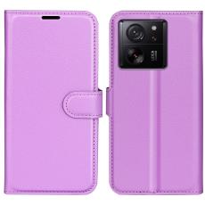  Xiaomi 13T / 13T Pro Fodral Litchi L&auml;der Lila - Teknikhallen.se