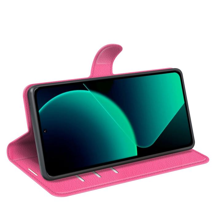 Bild 3,  Xiaomi 13T / 13T Pro Fodral Litchi Läder Rosa - Teknikhallen.se