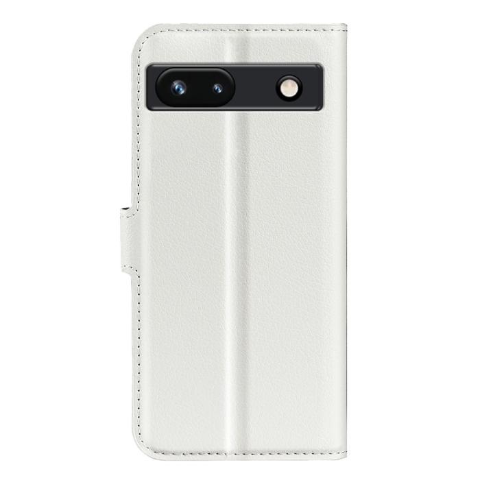 Bild 6,  Google Pixel 7A Fodral Litchi Textur Läder Vit - Teknikhallen.se