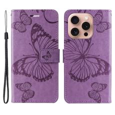  iPhone 16 Pro Fodral Fj&auml;ril Tryck Lila - Teknikhallen.se